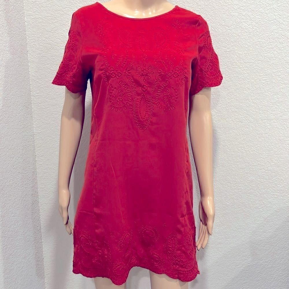 Vintage Abercrombie & Finch rust colored embroidered dress